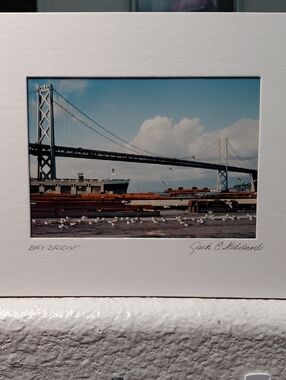 Oakland Bay Bridge With Seagulls Facing Left By Jack E. Stiddard 5x7/8x10